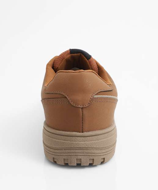 Tênis Casual Masculino Recorte Caramelo