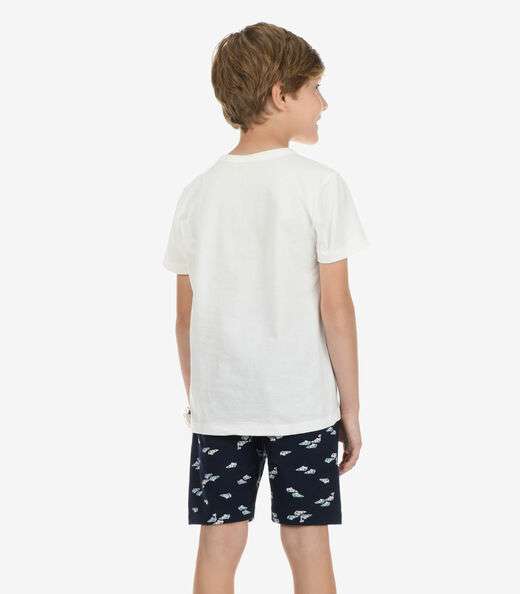 Conjunto Camiseta com Bermuda Menino Rovi Kids Bege
