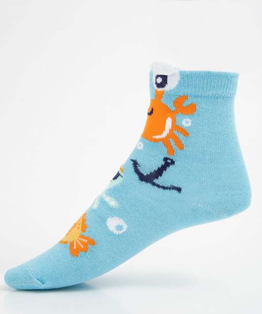 Kit 2 Pares Meias Infantil Soquete Estampadas