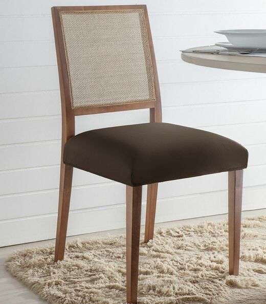 Image_Capa Para Assento De Cadeira Adomes Marrom