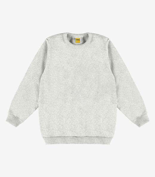 Blusão Infantil Moletom Básico Rovitex Kids Cinza