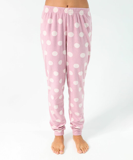 Pijama Feminino Estampa Poá Manga Longa Marisa Lilás