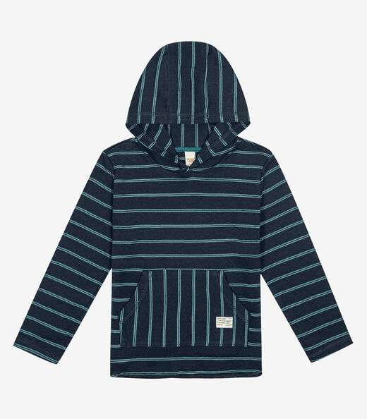 Camiseta Manga Longa com Capuz Trick Nick Azul