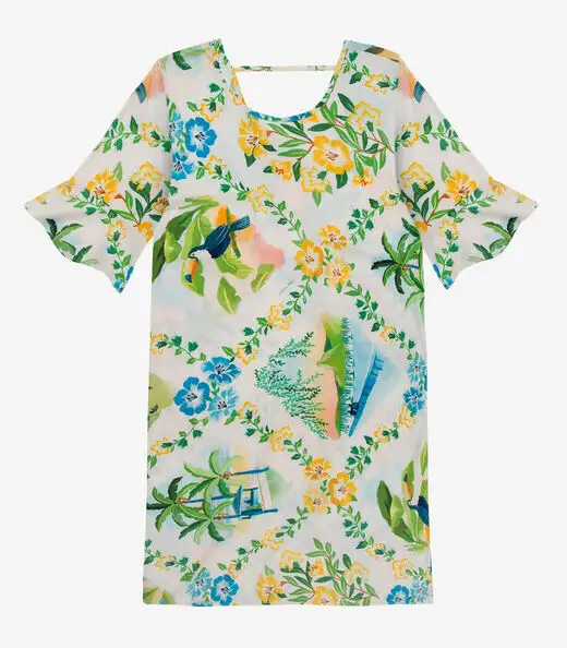 Vestido Feminino Estampado Infinita Cor Bege