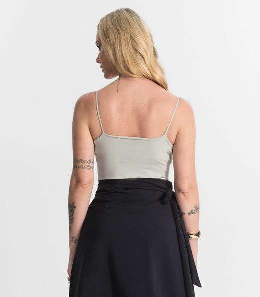 Blusa Feminina De Alça Poliamida Style Box Cinza