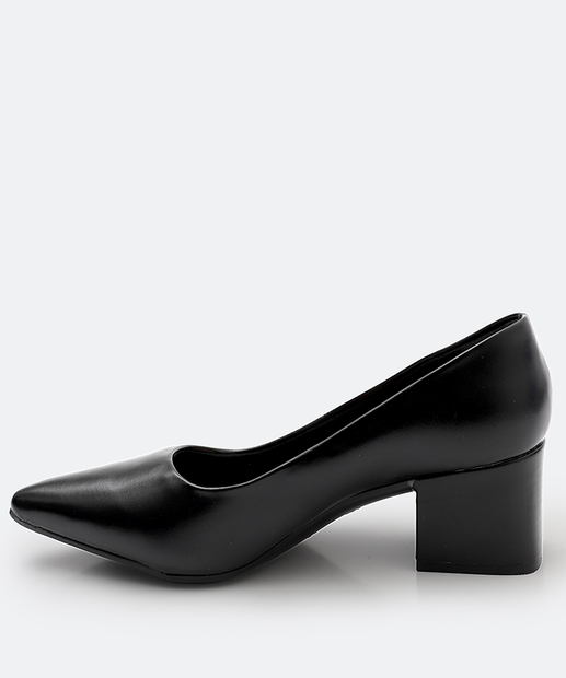 Scarpin Feminino Salto Grosso Via Uno Preto