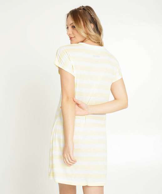 Camisola Estampa Minnie Listrada Manga Curta Disney