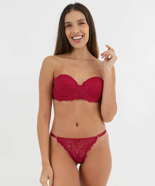 Calcinha String Fio Dental Renda Marisa Rosa