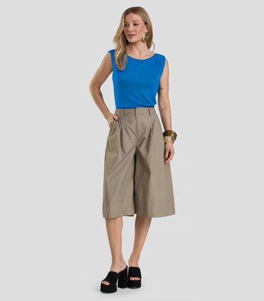 Regata Feminina em Visco Tricot Dianna Azul