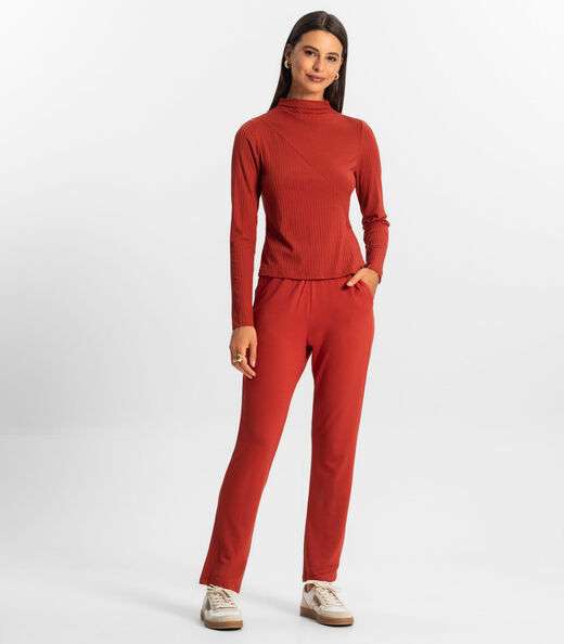 Blusa Manga Longa Feminina Rovitex Laranja