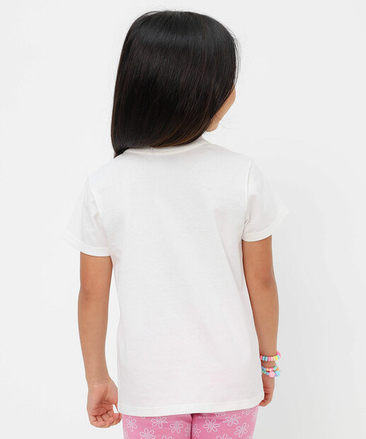 Blusa Infantil Estampa Margarida Disney Tam 4 a 10 Off White