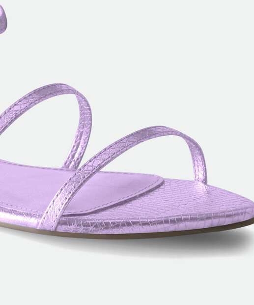 Sandália Feminina Rasteira Tiras Via Uno