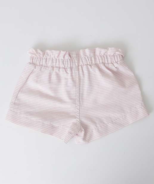 Short Infantil Sarja Clochard Listrado Tam 4 a 12