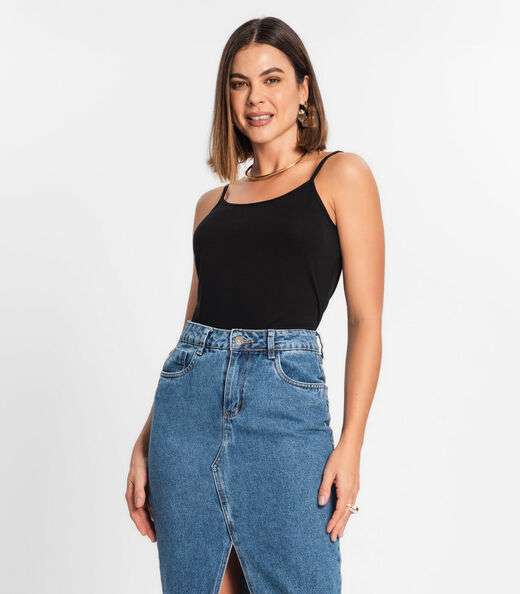 Image_Blusa de Alça Feminina Viscotorcion Básica Rovitex Preto