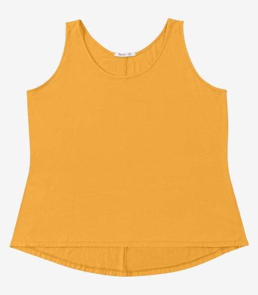 Regata Feminina Plus Size Secret Glam Amarelo