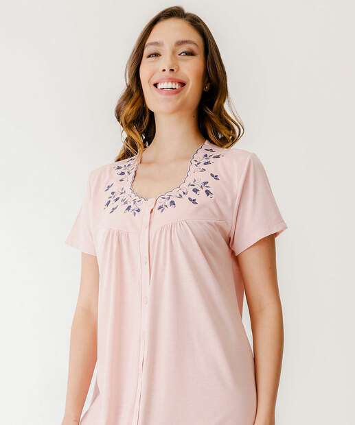 Camisola Bordada Feminina Marisa Rosa