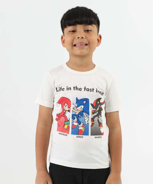 Image_Camiseta Infantil Sonic E Amigos Tam 4 a 10 Off White