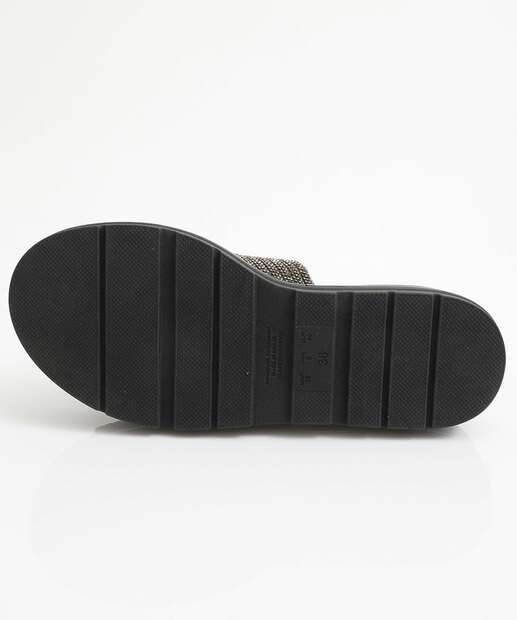 Tamanco Feminino Flatform Strass Bebecê Preto