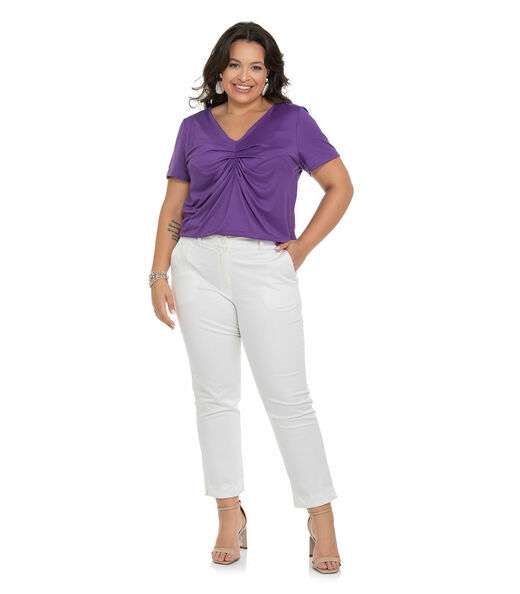 Blusa Feminina Plus Size Franzida Secret Glam Roxo