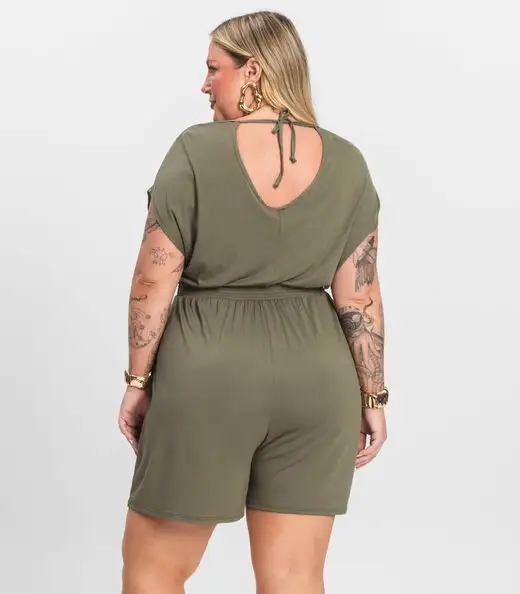 Macaquinho Feminino Malha Visco Infinita Cor Verde