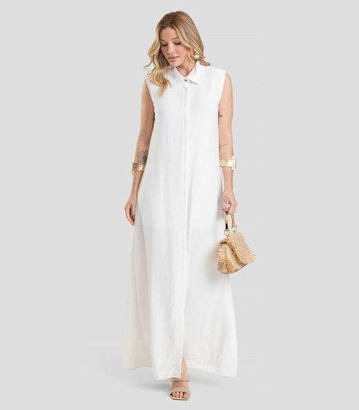 Image_Vestido Longo Feminino em Tecido Linho Dianna Bege