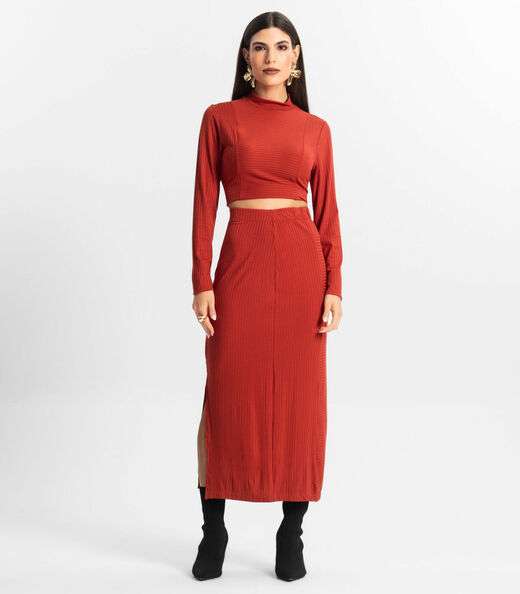 Image_Conjunto de Blusa Com Saia Endless Vermelho