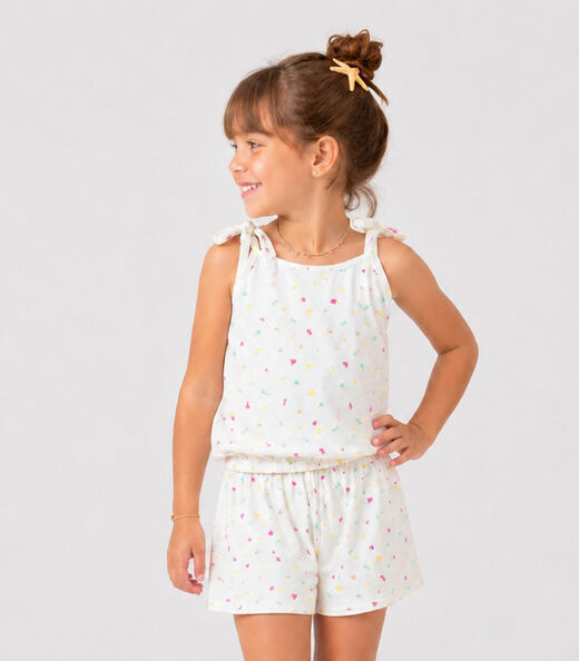 Image_Conjunto Infantil Blusa de Alça e Short Select Branco