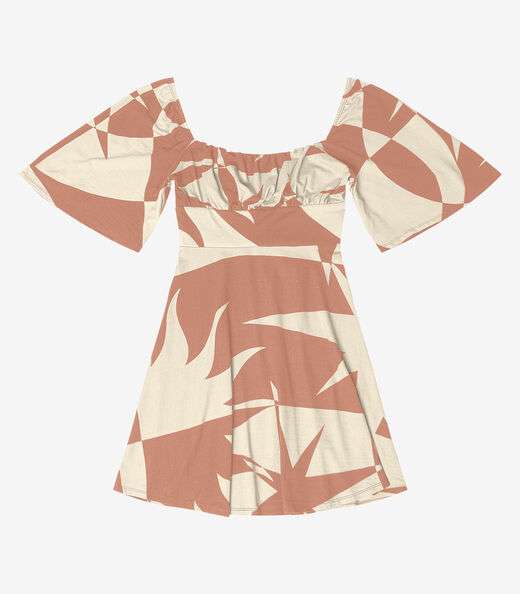 Vestido Feminino Estampado Endless Marrom