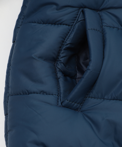 Jaqueta Infantil Puffer Capuz Marisa Tam 1 a 3 Azul