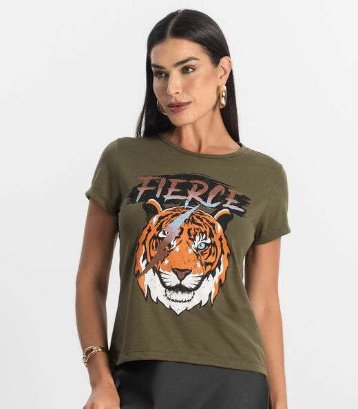 Blusa T-Shirt Feminina Estampada Select Verde