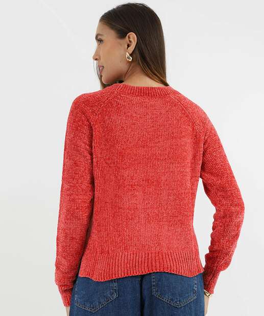 Suéter Feminino Chenille Marisa Vermelho