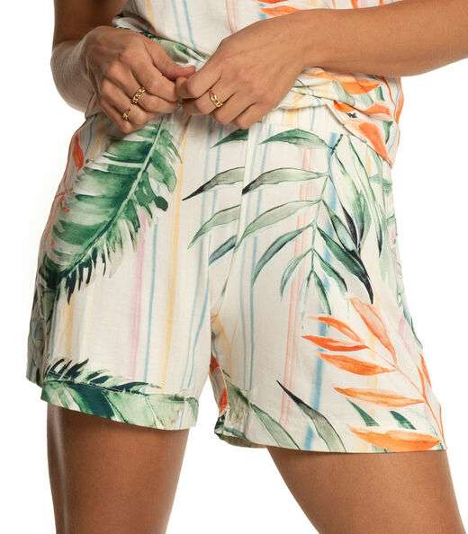 Shorts Feminino Estampado Endless Bege