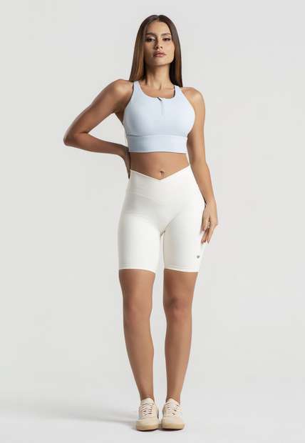 Image_Top Fitness Alças Cruzadas com Zíper e Bojo Poliamida Azul Wemood