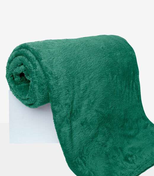 Kit 2 Mantas de Microfibra Lisa Casal Infinita Cor Verde