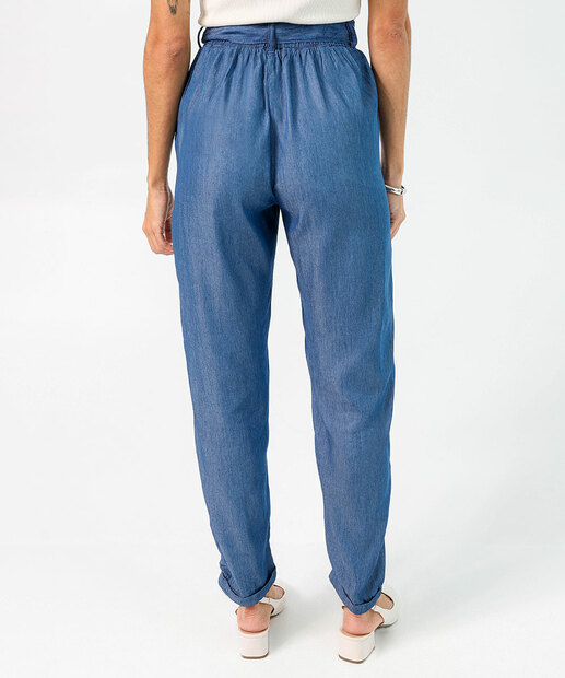 Calça Feminina Clochard Reta Jeans Azul