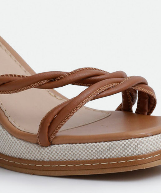 Sandália Anabela Feminina Trançado Marisa 