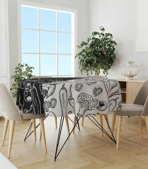 Toalha De Mesa Redonda Wevans Preto