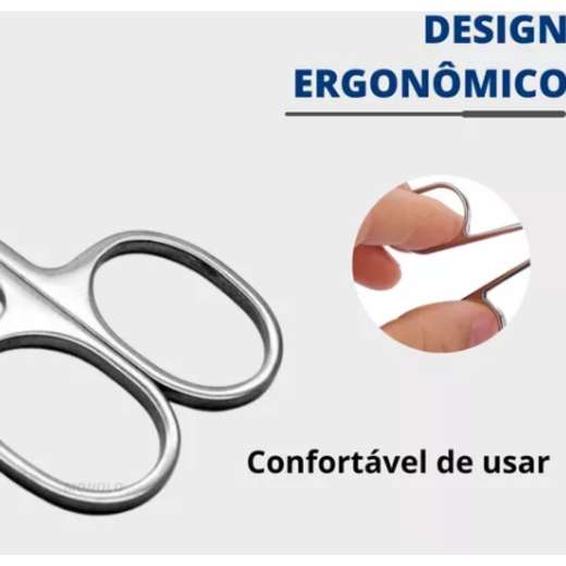 Tesoura De Ponta Redonda Pêlos De Nariz Sobrancelha BC-324 Mundial