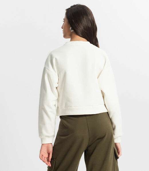 Blusão Juvenil Feminino Em Moletom Minty Bege