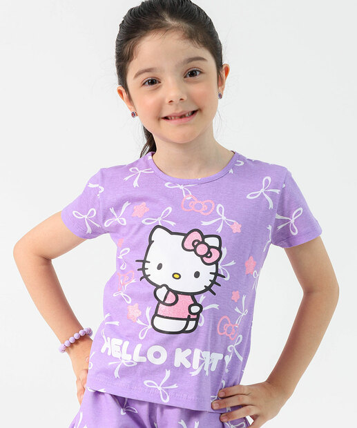 Conjunto Infantil Hello Kit Tam 04 a 10 Lilás