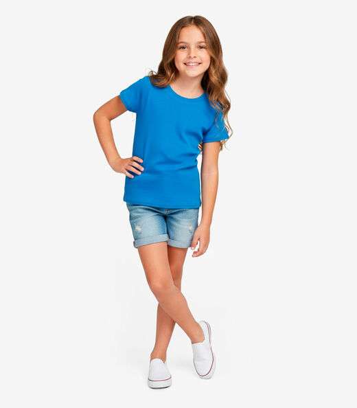 Image_Blusa Infantil Manga Curta Básica Soletex Azul