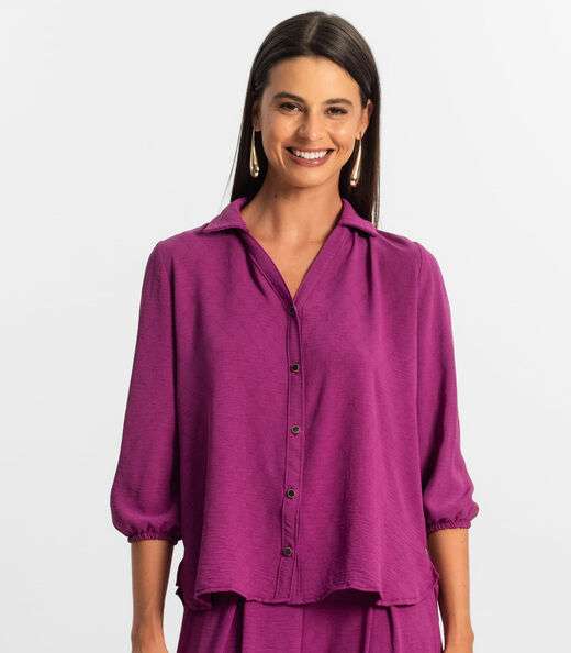 Camisa 3/4 Feminina Rovitex Roxo