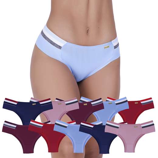 Image_Kit 10 Calcinhas Fashion Microfibra Concept Lingerie Multicolorido