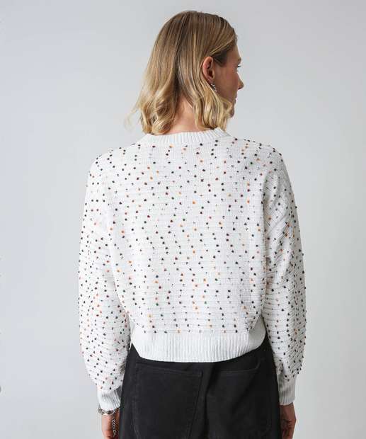 Suéter Feminino Tricô Textura Marisa Bege