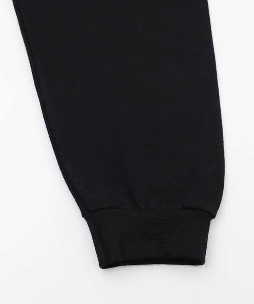 Calça Infantil Jogger Moletom Marisa Tam 4 a 10 Preto