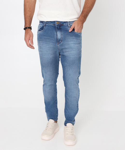 Calça Masculina Jeans Skinny Bolsos Azul