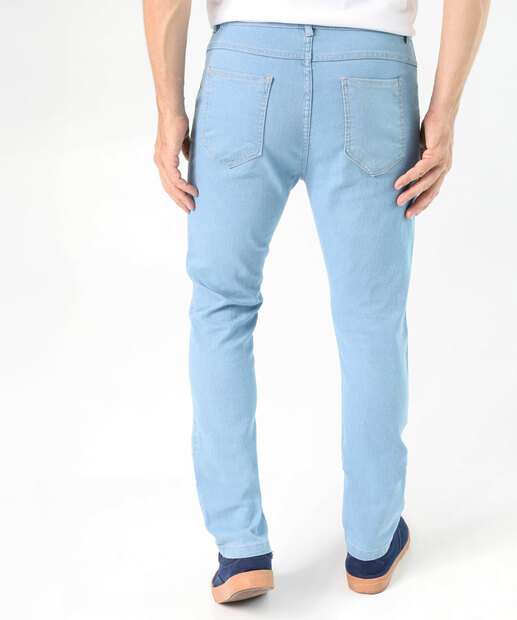 Calça Masculina Jeans Skinny Bolsos Azul