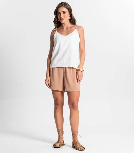 Blusa De Alça Tecido Crepe Marrocos Endless Branco