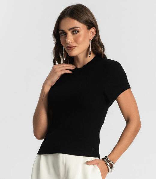 Blusa Feminina Em Ribana Endless Preto