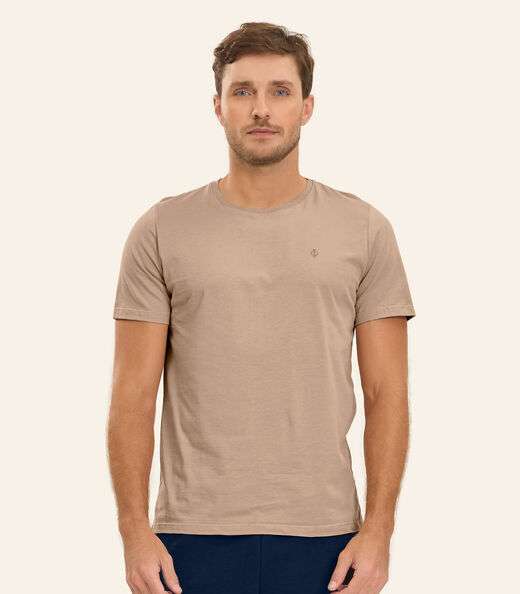 Image_Camiseta Masculina Básica Meia Malha Diametro Marrom